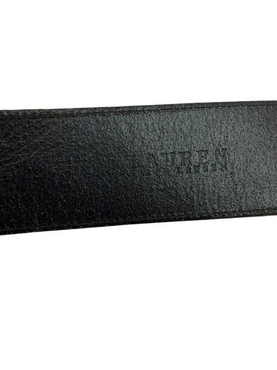 Vintage Lauren Ralph Lauren Tri-Strap O-Ring Wide Leather Belt Womens Black